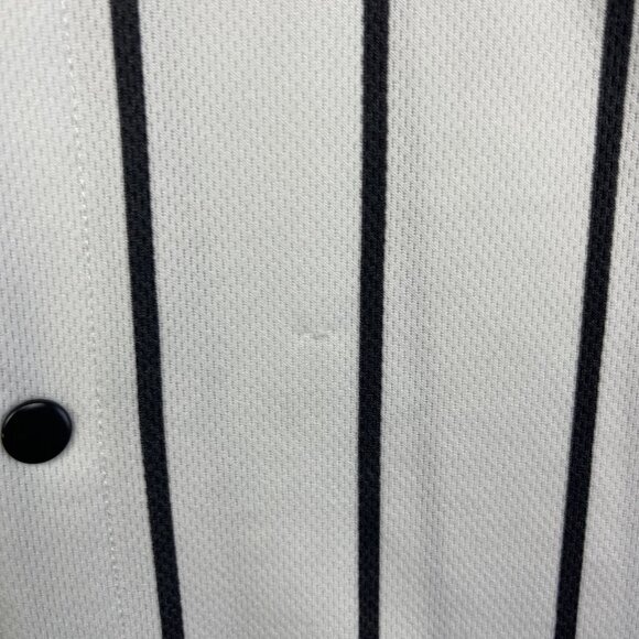 URBN IDNTY Baseball Jersey LA Los Angeles Button Up White / Black Striped Men S - Picture 9 of 16